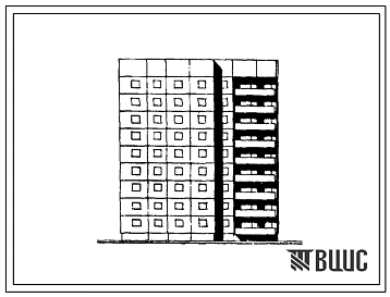 Типовой проект 92.2-037.84 Девятиэтажная блок-секция торцевая левая на 35 квартир. Для строительства г.Находка