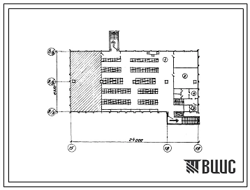 Типовой проект П-1-286(816-1-1-12) Хозяйственно-бытовые помещения подвала главного корпуса специализированного предприятия по ремонту автотракторного электрооборудования, (убежище на 286 человек, размеры убежища 24м на 11,35м, режимы вентиляции 1,2,3).