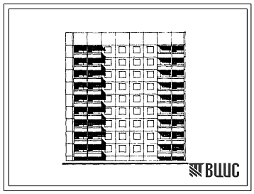 Типовой проект 121.1-097.84 Девятиэтажная блок-секция торцевая левая на 36 квартир. Для строительства в городах и поселках городского типа