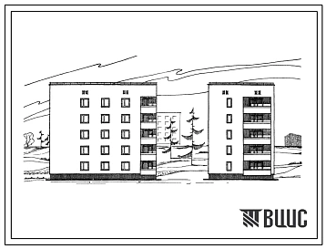 Типовой проект 87-014/72 Блок-секция пятиэтажного дома торцевая левая на 15 квартир (однокомнатных 1Б-5, двухкомнатных 2Б-5, трехкомнатных 3Б-5). Для строительства во 2В, 3Б 3В климатических подрайонах Украинской ССР.
