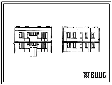 Типовой проект 126-052.84 Двухэтажная блок-секция рядовая с торцевыми окончаниями на 6 квартир. Для строительства в сельской местности