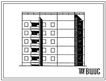 Типовой проект 129-048с.13.86 Блок-секция 5-этажная 15-квартирная лучевая обратная левая 1Б-2Б-3Б (для Армянской ССР)
