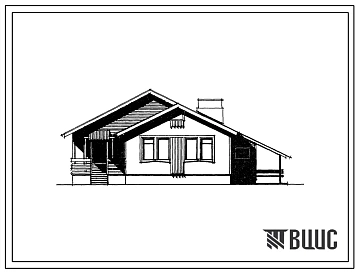Типовой проект 181-219-18.84 1-этажный 1-квартирный 3-комнатный жилой дом сблокированный с хозяйственной постройкой из деревянных панелей заводского изготовления с утеплителем из мягких древесноволокнистых плит. Для строительства во 2 климатическом районе