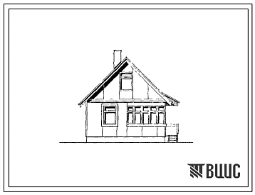 Типовой проект 189-000-362.85 Однокомнатный летний садовый домик с мансардой. Площадь, м2: общая 23,6, мансарды 13,3, веранды 9,9