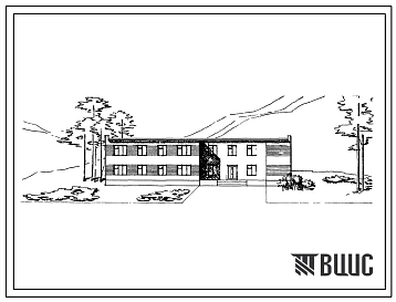 Типовой проект 164-12-126 2-этажное общежитие на 50 мест для строительства в 1В климатическом подрайоне, во 2 и 3 климатических районах.