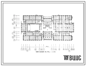 Типовой проект П-4-1370(221-1-538.13.87) Помещения подвала школы на 33 класса (1266 учащихся) в конструкциях серии 1.090.1-1, (убежище на 1370 человек, размеры убежища 78м на 37,2м, режимы вентиляции 1,2).