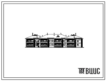Типовой проект 113-17-15 Двухэтажный двухсекционный 16 квартирный дом с квартирами типа 1Б.2Б.3Б.4Б.