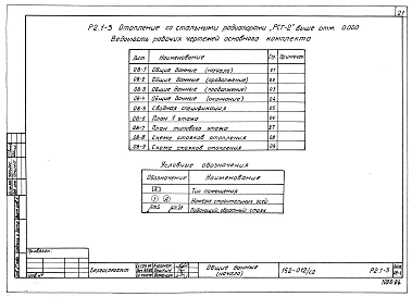Альбом 11 Отопление со стальными радиаторами "РСГ-2" выше отм. 0.000 (Р2.1-3)