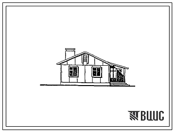 Типовой проект 181-115-158.86 Дом с трехкомнатной квартирой. Общая площадь 70 м2 (СТЕНЫ ИЗ ДЕРЕВЯННЫХ ПАНЕЛЕЙ, Перекрытия деревянные. Одноэтажные, Мансардные, Одноэтажные, Хозяйственные строения, Для Костромской области, Одноэтажные, Мансардные, Для Орлов