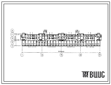 Типовой проект Б-1-1250-80.315 Помещения общественного назначения в подвале 9этажного 4секционного жилого дома, скомпонованного из блок-секций 121-043/1, (убежище на 1250 человек, размеры убежища 89,6м на 12,52м, режимы вентиляции 1,2,3).