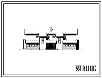 Типовой проект 144-12-174.2 Двухэтажный двухквартирный блокированный дом с квартирами типа 5Б в двух уровнях.