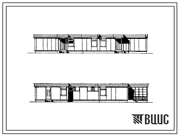 Типовой проект 183-126-29 Одноэтажный двухквартирный неканализованный жилой дом с квартирами 2Б-3Б из ячеистого бетона.