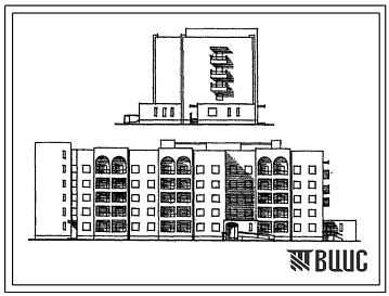 Типовой проект 164-85-61.87 Специальный 5-этажный 59-квартирный жилой дом для престарелых.