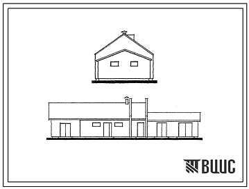 Типовой проект 194-000-563.13.87 Хозяйственная постройка с кормокухней и гаражом для индивидуальных застройщиков в сельской месности Латвийской ССР (С3Б)