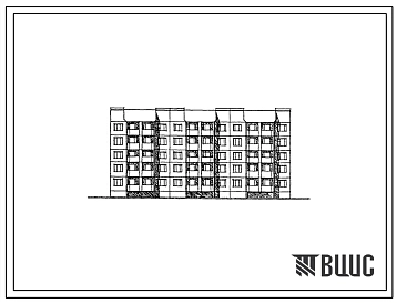 Типовой проект 112-033.86 Крупнопанельные жилые дома. Блок-секция 5-этажная 50-квартирная меридиональная для малосемейных 1Б.1Б.1Б.1Б.1Б.1Б.1Б.1Б.2Б.2Б
