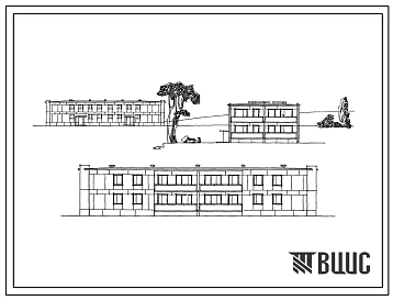 Типовой проект 113-17-5 2-этажный 12-квартирный 2-секционный жилой дом с 1-2-3 комнатными квартирами для строительства во 2 и 3 строительно-климатических зонах.