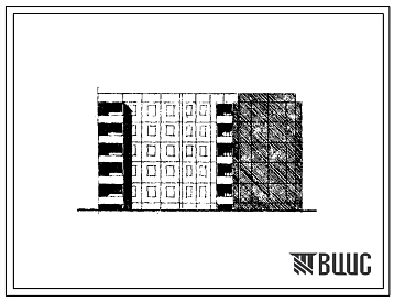 Типовой проект 105-042с/1 Блок-секция пятиэтажная 20-квартирная поворотная обратная (трехкомнатных 3Б — 20). Для строительства в III климатическом районе Киргизской ССР сейсмичностью 8 баллов.