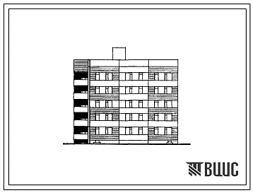 Типовой проект 88-046.86 Пятиэтажная блок-секция рядовая, торцевая правая на 30 квартир