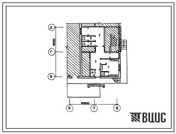 Типовой проект П-2-12(709-9-18) Бытовые помещения 1 этажа, приспосабливаемые под ПРУ, прирельсового склада бумаги на 500 т, (убежище на 12 человек, размеры убежища 12м на 12м, режимы вентиляции 1,2).