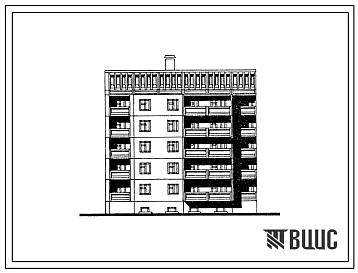Типовой проект 125-080.13.88 Пятиэтажная блок-секция торцевая левая на 15 квартир. Для Марийской АССР