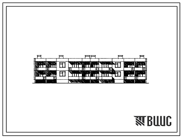 Типовой проект 111-210-9 Двухэтажный двухсекционный дом на 12 квартир (однокомнатных 1Б-4; двухкомнатных 2Б-4; трехкомнатных 3Б-4).