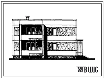 Типовой проект 111-210-31 Жилой дом двухэтажный двухквартирный с раздельными входами в квартиры 2Б.