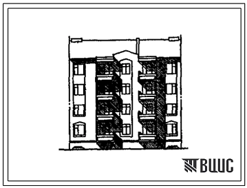 Типовой проект 175-033с.13.90 Блок-секция 4-этажная 12-квартирная 2.1.3 рядовая с торцовыми окончаниями (для Киргизской ССР)