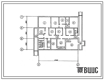 Типовой проект В-II,III,IV-40-46.87 Пункт управления железнодорожной станции с узлом связи (вариант для водонасыщенных грунтов), (убежище на 40 человек, размеры убежища 21м на 18м, режимы вентиляции 1,2).