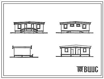 Типовой проект 244-9-31 Спальный домик на 8 мест летнего функционирования для баз отдыха. Для строительства в 1В климатическом подрайоне, 2 и 3 климатических районах.