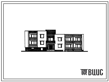 Типовой проект 212-09 Двухэтажная блок-секция на 4 квартиры 3Б-4Б (рядовая).