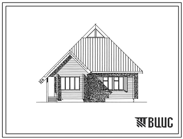 Типовой проект 146-214-10.87 Одноквартирный мансардный 3-комнатный дом брусчатой конструкции