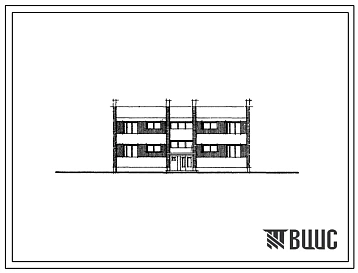 Типовой проект 103-012 2-этажная рядовая блок-секция на 4 квартиры для строительства во 2 строительно-климатической зоне.