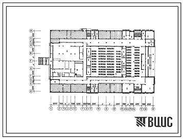 Типовой проект П-4-1500(222-1-462с.86) Помещения первого этажа школы на 33 класса (1296 учащихся) в конструкциях ИИС-04, (убежище на 1500 человек, размеры убежища 78м на 48м, режимы вентиляции 1,2,3).