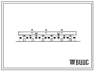 Типовой проект 801-164, тип 1 Здание на 342 головы молодняка беспривязного содержания с нормированным кормлением на выгульно-кормовых дворах. Для строительства в районах с расчетной наружной температурой до -20 0С.