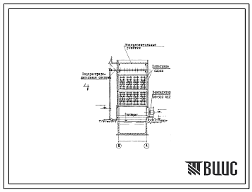 Типовой проект 901-6-33 Градирни с вентиляторами 06-320 №12 пленочные и капельные с секциями площадью 8 м.кв с деревянным каркасом