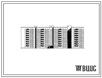 Типовой проект 164-87-122/1 9-этажное общежитие для рабочих и служащих на 608 человек, со стенами из кирпича