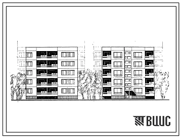 Типовой проект 99-07 Блок-секция пятиэтажного дома рядовая правая на 10 квартир (трехкомнатных 3Б-5, четырехкомнатных 4Б-5). Для строительства во 2 и 3 климатическом районах и 1В климатическом подрайоне.