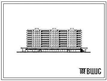 Типовой проект 114-87-111 Девятиэтажный трехсекционный дом с продовольственным магазином на 96 квартир (двухкомнатных 2Б-48; трехкомнатных 3А-24; трехкомнатных3Б-24) со стенами из кирпича. Для строительства во 2В, 3Б и 3В климатический подрайонах Украинск