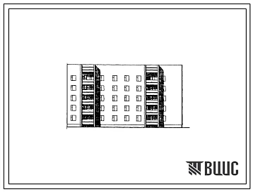Типовой проект 86-010.86 Пятиэтажная блок-секция торцевая правая на 24 квартиры. Для строительства в городах и поселках городского типа
