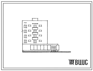 Типовой проект 109-040с Пятиэтажная одинарная блок-секция Т-3А.2Б правая на 8 квартир с магазином.