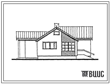 Типовой проект 184-000-408.13.86 Одноэтажный одноквартирный 3-комнатный жилой дом с подвалом и гаражом для индивидуальных застройщиков в Латвийской ССР