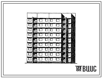 Типовой проект 152-025.13.86 9-этажная торцевая блок-секция на 36 квартир 2Б.2Б.3Б.4Б левая (для строительства в г. Лангепасе Тюменской области)