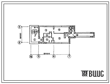 Типовой проект А-3-50-210 Заглубленный склад инвентаря для опу. Тип уш, (убежище на 50 человек, размеры убежища 15м на 6м, режимы вентиляции 1,2).