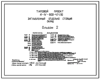 Типовой проект А-IV-600-471.90 Заглубленный отдельно стоящий склад. Стены из железобетонных панелей по серии У-01-01/80 (убежище на 600 человек, размеры убежища 24м на 18м, режимы вентиляции 1,2,3).