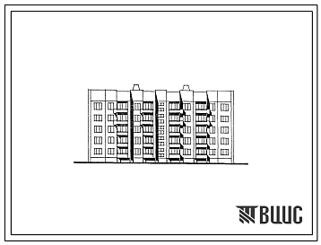 Типовой проект 122-096см.13.88 Блок-секция рядовая-торцевая для малосемейных 5-этажная 39-квартирная 1-2. Для Якутской АССР
