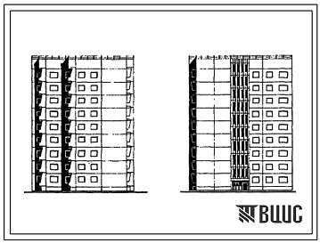 Типовой проект 93-054.13.86 Блок-секция 9-этажная 36-квартирная угловая правая 2Б-3Б-3Б-4Б (для строительства в г. Мурманске и Мурмаской области)