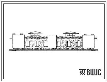 Типовой проект 184-40-72.85 1-этажный 2-квартирный жилой дом с 6-комнатными квартирами. Для строительства в 4А и 4Г климатических подрайонах Каракалпакской АССР.