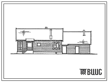 Типовой проект 186-115-192.13.88 Одноэтажный одноквартирный жилой дом с двухкомнатной квартирой, сблокированный с хозпостройкой (для Кировской области)