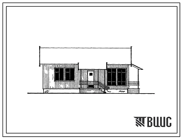 Типовой проект 181-115-31/73 Одноэтажный одноквартирный двухкомнатный 2Б жилой дом. Стены деревянные панели вертикальной разрезки с утеплителем из минераловатных плит. Для строительства в 1В и 2В климатических подрайонах