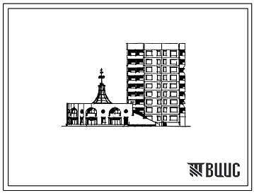 Типовой проект 264-018-8.90 Блок – пристройка детской библиотеки на 30 тыс. единиц хранения. Здание двухэтажное. Стены из кирпича.